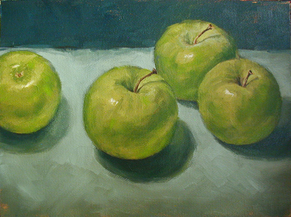 Four Green Apples