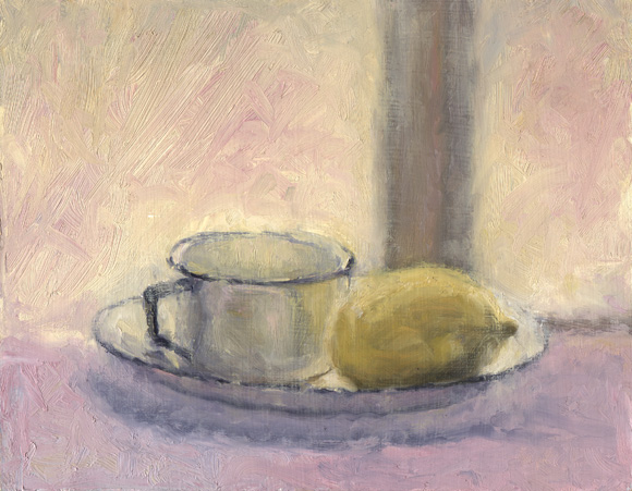 Cup and Lemon on Plate